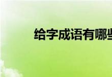 给字成语有哪些成语（给字成语）