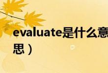 evaluate是什么意思啊（evaluate是什么意思）