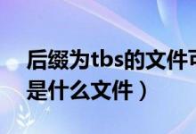 后缀为tbs的文件可以删除吗（扩展名是tbs是什么文件）