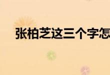 张柏芝这三个字怎么读（张柏芝怎么读）