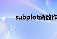 subplot函数作用（subplot函数）