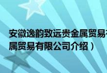 安徽逸韵致远贵金属贸易有限公司（关于安徽逸韵致远贵金属贸易有限公司介绍）