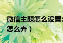 微信主题怎么设置全局主题（oppo全局主题怎么弄）