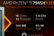 AMD Ryzen 9 7945HX3D基准测试泄露