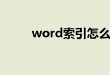 word索引怎么使用（word索引）