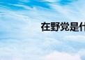 在野党是什么党（在野党）