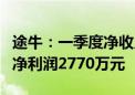 途牛：一季度净收入同比增71% Non-GAAP净利润2770万元