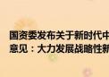 国资委发布关于新时代中央企业高标准履行社会责任的指导意见：大力发展战略性新兴产业