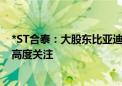 *ST合泰：大股东比亚迪对当前公司重整及预重整事项表示高度关注