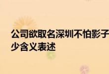 公司欲取名深圳不怕影子斜被拒 官方：名称结构不完整 缺少含义表述