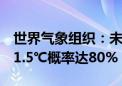 世界气象组织：未来5年全球较工业化前升温1.5℃概率达80%