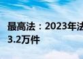 最高法：2023年法院审结环境资源一审案件23.2万件