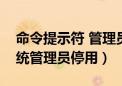 命令提示符 管理员权限（命令提示符已被系统管理员停用）