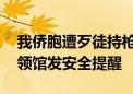 我侨胞遭歹徒持枪抢劫 中国驻里约热内卢总领馆发安全提醒