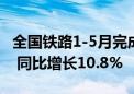 全国铁路1-5月完成固定资产投资2284.7亿元 同比增长10.8%