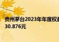 贵州茅台2023年年度权益分派实施：A股每股派发现金红利30.876元