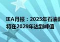 IEA月报：2025年石油需求增长100万桶/日 全球石油需求将在2029年达到峰值