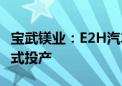 宝武镁业：E2H汽车三联屏镁合金压铸项目正式投产