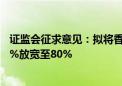 证监会征求意见：拟将香港互认基金客地销售比例限制由50%放宽至80%