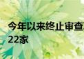 今年以来终止审查IPO企业达229家 上周新增22家