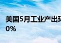 美国5月工业产出环比增长0.9% 预期增长0.30%