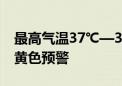 最高气温37℃—39℃！中央气象台发布高温黄色预警