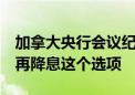 加拿大央行会议纪要：委员们考虑等到7月份再降息这个选项