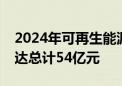 2024年可再生能源电价附加补助地方资金下达总计54亿元