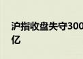 沪指收盘失守3000点 两市成交额不足6200亿