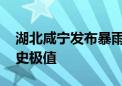 湖北咸宁发布暴雨红色预警 降水量已突破历史极值