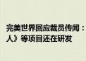 完美世界回应裁员传闻：（人员调整）一直在进行 《一拳超人》等项目还在研发