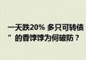 一天跌20% 多只可转债“腰斩” 近百只跌破面值 “退可守”的香饽饽为何破防？