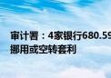 审计署：4家银行680.59亿元名义上投向科创领域的贷款被挪用或空转套利