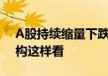 A股持续缩量下跌 何时见底、买入什么？机构这样看