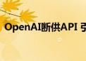 OpenAI断供API 引发国产大模型“抢客战”