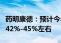 药明康德：预计今年上半年收入将占到全年的42%-45%左右