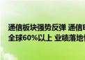 通信板块强势反弹 通信ETF涨超2.6% 中国光模块企业占据全球60%以上 业绩落地性高