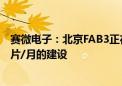 赛微电子：北京FAB3正在持续推进建设二期剩余产能1.8万片/月的建设