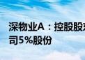 深物业A：控股股东拟向东方资产协议转让公司5%股份