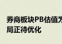 券商板块PB估值为近五年最低点 行业竞争格局正待优化