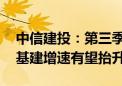 中信建投：第三季度专项债发行提速 下半年基建增速有望抬升