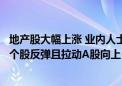 地产股大幅上涨 业内人士：房地产回暖有望带动产业链相关个股反弹且拉动A股向上