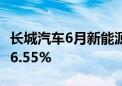 长城汽车6月新能源车销售26107辆 同比下降6.55%