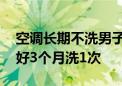 空调长期不洗男子肺部感染险丧命 医生：最好3个月洗1次