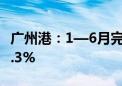 广州港：1—6月完成集装箱吞吐量同比预增6.3%