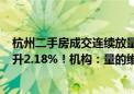 杭州二手房成交连续放量 滨江集团大涨5% 地产ETF逆市拉升2.18%！机构：量的维持是价格企稳的钥匙