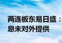 两连板东易日盛：公司2024年半年度业绩信息未对外提供