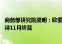 商务部研究院梁明：欧委会初裁结果变动较低 最终结果需等待11月终裁