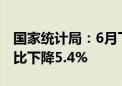 国家统计局：6月下旬生猪（外三元）价格环比下降5.4%