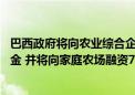 巴西政府将向农业综合企业提供4005.9亿雷亚尔财政支援资金 并将向家庭农场融资760亿巴西雷亚尔